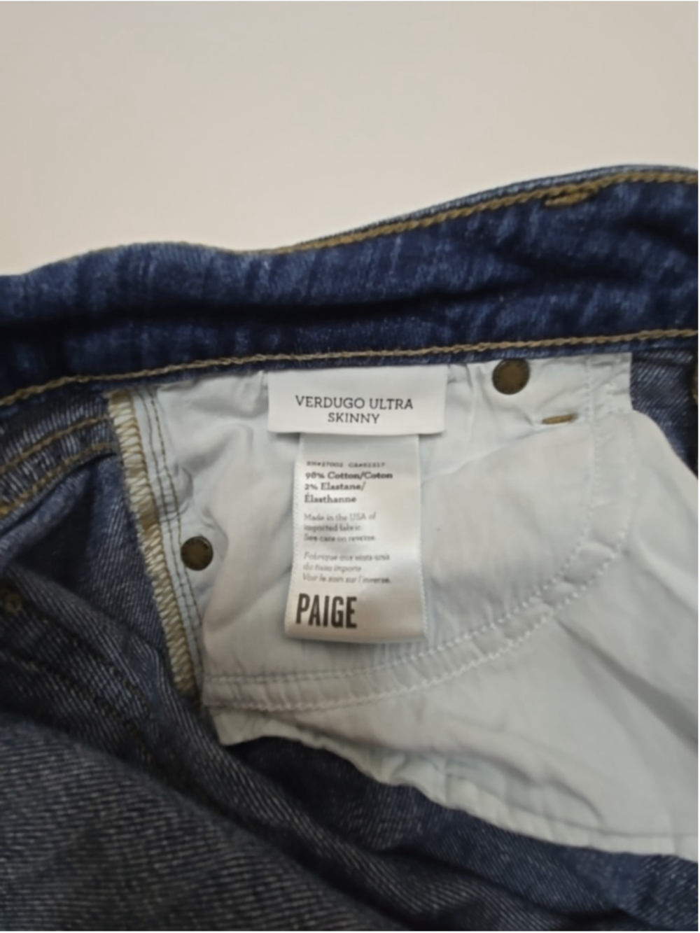 Paige Verdugo Ultra Skinny 29 Medium Wash Distressed Knee Rip Low Rise Jean - Picture 4 of 12